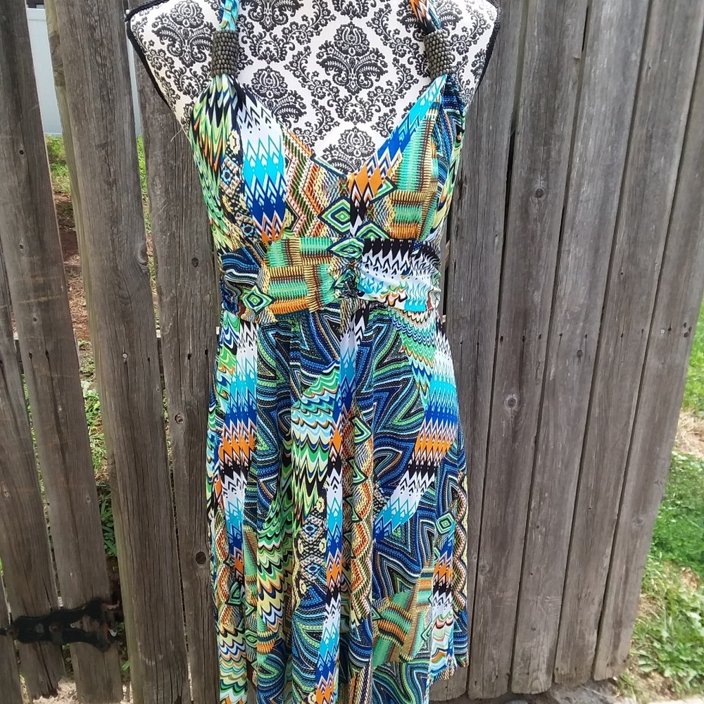 White Mark Couture Multi color summer dress